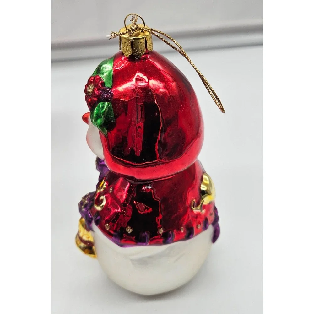 Brass Key Christmas Treasures Glass Snowman Ornament Red Cape Squirrel Bell Box